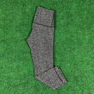 Lululemon Wunder Under High Rise Crop Size 4 Leggings Black & White High Waisted